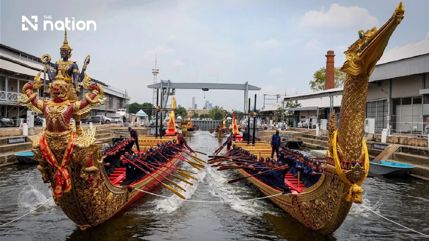 ၂၀၂၆ ထိုင်းဘုရင့်ဖောင်တော်များ စီတန်း လှည့်လည်ပွဲအတွက် ထိုင်းဘုရင့်ဖောင်တော် လေ့ကျင့် လှေလှော်မှုများ စတင်