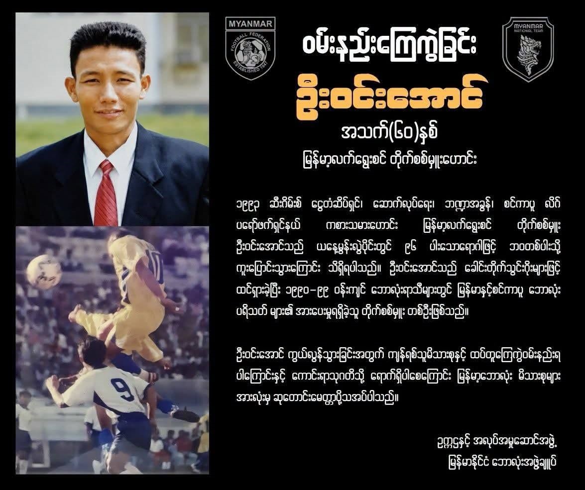 မြန်မာလက်ရွေးစင်ဟောင်း ဦးဝင်းအောင် ကွယ်လွန်
